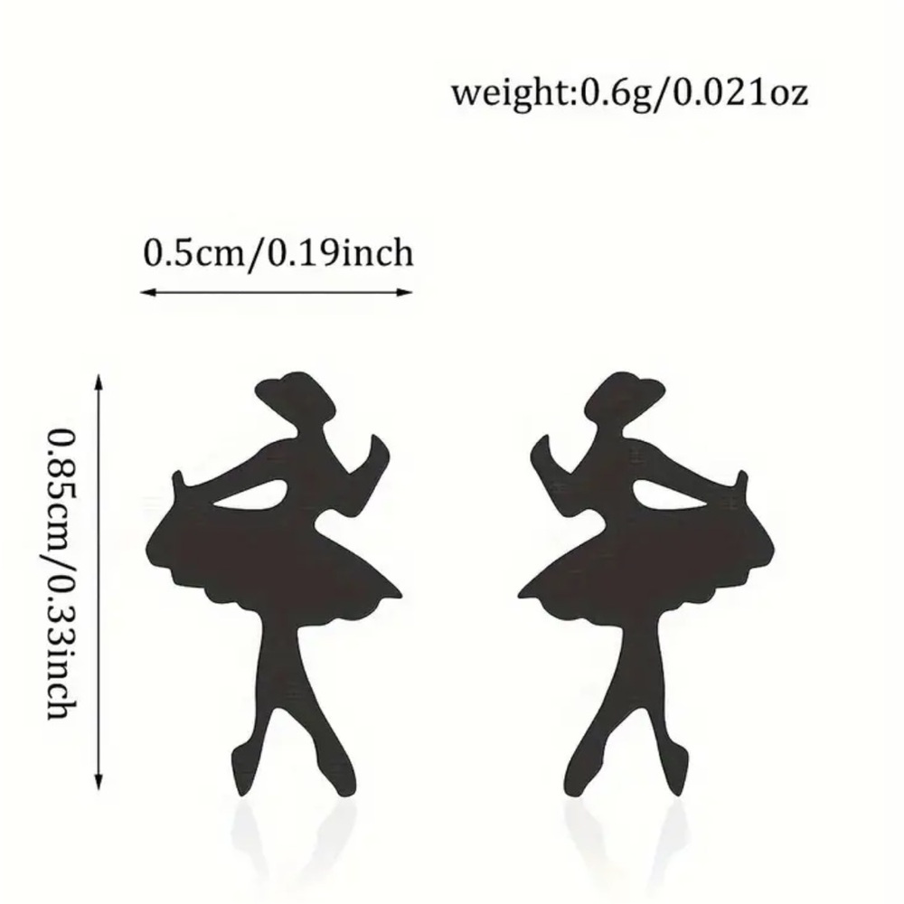 Gold Ballet Dancer Stainless Steel Earrings - Picture 2 of 3
